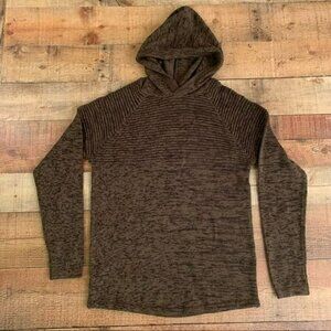 Just junkies mens ribbed hooded sweater in green pine twist - M